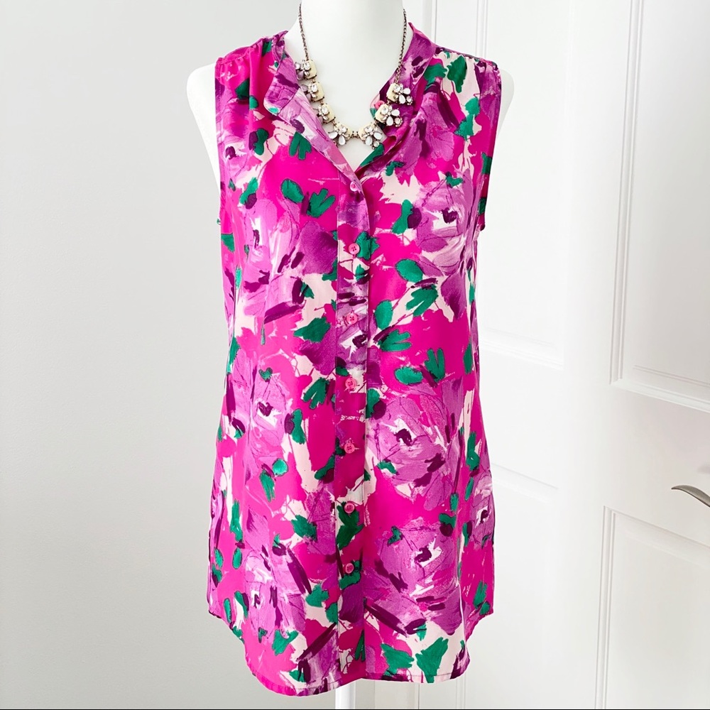 J.Crew Abstract Floral Sleeveless Blouse 0